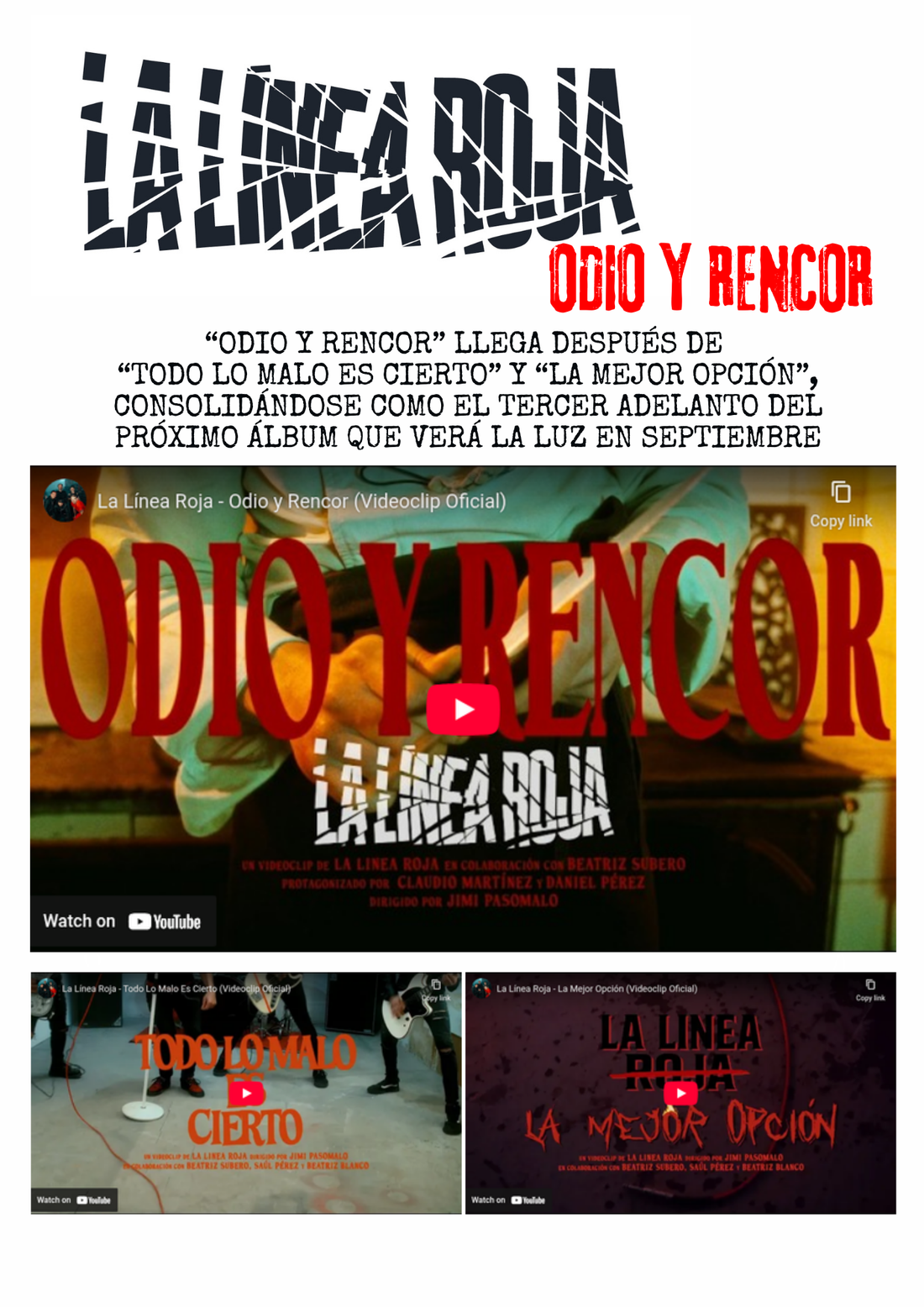 La Línea Roja · Odio y rencor · Out Now!🔥